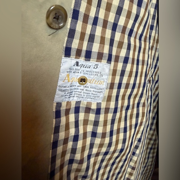 Vintage AQUASCUTUM "Aqua 5" Made in England Classic Trench Coat Men's XL - Picture 7 of 12